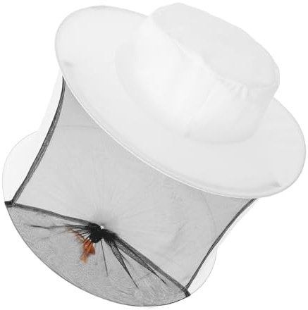BESPORTBLE Imkerhut Kopf Imkernetz Hüte Mückenfütterer Bienenzuchthut Fangzubehör Tönung Bienenstock UV Hut Eimerhut Kappen Hut Mit Schleierkrempe Polyester Baumwolle Weiß