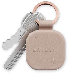 SATECHI FindAll Buscador de Llaves con Apple Find My, Carga Inalámbrica, Alerta de Olvido con Sonido Potente, Llavero GPS Localizador de Llaves para Series iPhone 17 16 15, iPad, Mac y más – Rose