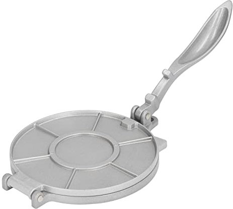 7.7in Heavy Duty Tortilla Press, Proof Aluminum Alloy Construction, Silver, for Home and Pasta Shop Use, to Use Leverage Principle