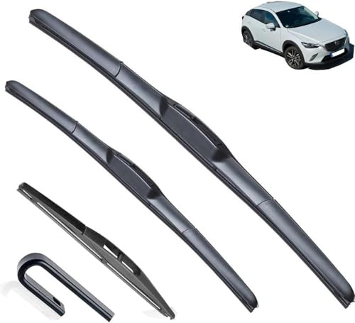 AlbaEUC Balais d'essuie-Glace Avant et arrière pour Mazda CX-3 CX3 2014-2023 22+18+10，Brosses for vitres de Pare-Brise Lot de 3