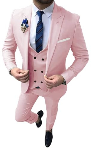 Sincemeet Herren Anzug 3 Teilig Anzug Schwarz Herrenanzug Einfarbig Slim Fit Partyanzüge Männer 2 Knopf Party Sakko Weste Hose Business Hochzeitsanzug