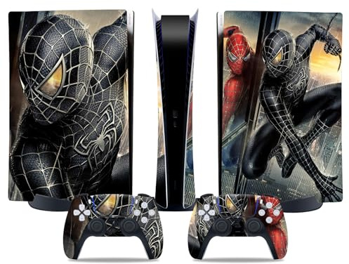 MaD Vision® Extra-Durable Skin Kit per PlayStation 5 (PS5) Digital | Set di Pellicole Adesive in Vinile Opaco per la Console e 2 Controller - per Spiderman Design