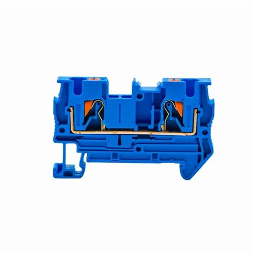 Morsettiera DIN PT-4 da 10 pezzi, connettori passanti a molla, cablaggio rapido senza viti for quadri elettrici(Blue)