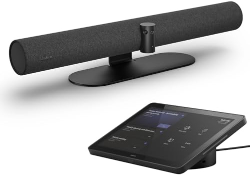 Jabra PanaCast 50 MS Video Bar System with Touchscreen Tablet for Medium Rooms, 180° 4K Panoramic Camera, Intelligent Features, Works with All Conferencing Platforms, 8501-237 (Renewed)