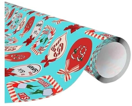 Geschenkpapier 4 Farben, 67 Weihnachtspapier, lustiges Geschenkpapier, Weihnachtsmann(Color 4)