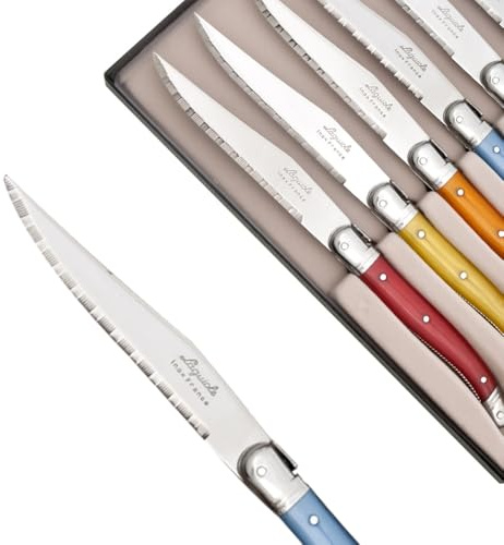 THIERS IFORGE - Coffret de 6 Couteaux à steak laguiole ABS coloris assortis