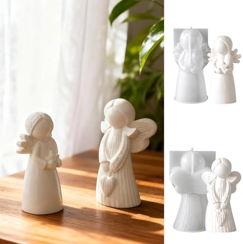 Silikonformen Gießformen Ostern Engel, 2 Stück Silikonform Engel Silikonform Ostern Gießformen Silikon Engel Gießform Frühling Gipsformen Zum Gießen Giessformen Silikon Ostern für DIY Handwerk (C)