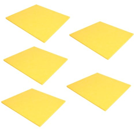 5pcs Yellow Felt Soundproofing Wall Panels with Self-adhesive | Easy to Install, for Dance Rooms and Music Rooms, Simple Versatile Appearance, Decorative Wallboard Panels