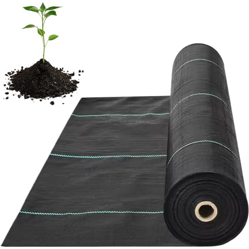 Peosaard Barriera Contro Le Erbacce, Tessuto barriera Contro Le Erbacce da Giardino, Tessuto paesaggistico permeabile e Resistente 90x100 cm, per Il Controllo delle Portatile Riutilizzabile PE