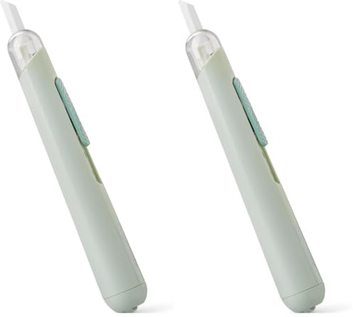 Amazon Basics Ceramic Box Cutter, 1.9 cm x 1.9 cm x 14.0 cm, 2 Pack, Green