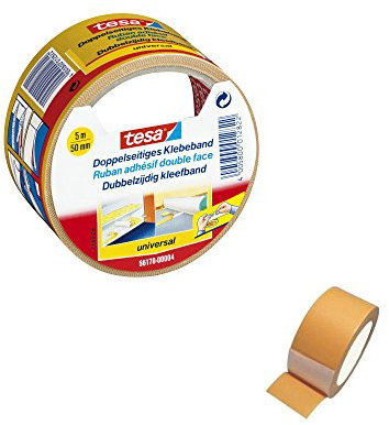Nastro biadesivo 12 rotoli tesa 50 mm x 5 m – Nastro professionale universale – 01010301