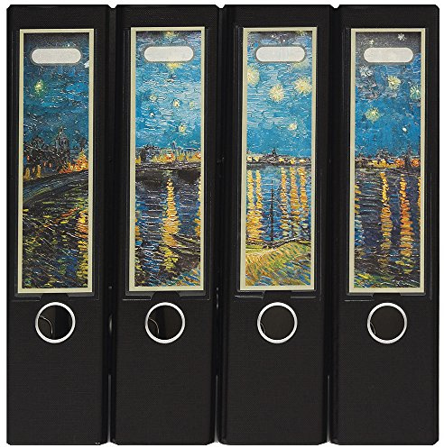 Design Ordner-Rückenschilder zum Einstecken - Motiv Van Gogh - für breite Din A4-Ordner, original von File Art und a-m-w-shop
