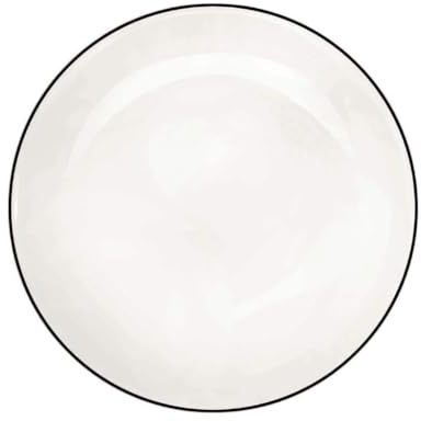 ASA Ligne Noir Dessertteller flach Porzellan Weiß 21 cm