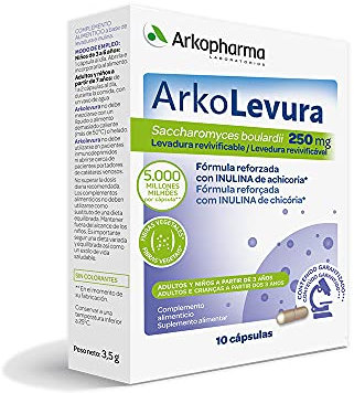 Arkopharma Arkolevura Saccharomyces boulardii 250mg 10 Cápsulas | Bienestar Digestivo | Equilibrio Flora Intestinal | Probióticos | Diarrea y Alteraciones Digestivas | Complemento Alimenticio
