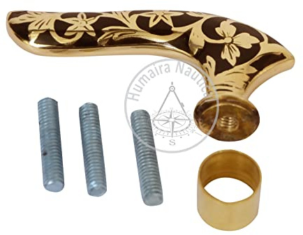 Sara International Canne vintage avec poignée en laiton Jaune