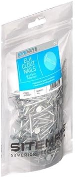 Sitemate Extra Large Head Clout Nails - 1 1/2 (40mm) - 3.00 Gauge - 1 Kg Bag - Galvanised