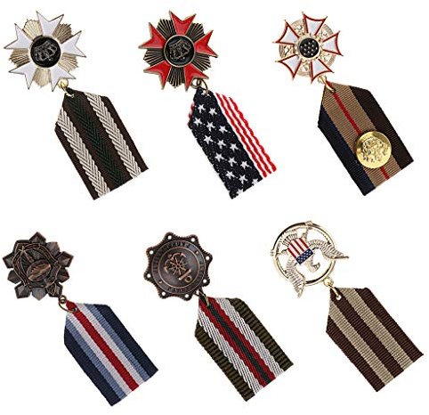 B Baosity 6 st militär uniform medalj brosch gotisk pin unisex nål present, Metall