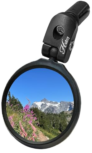 Hafny Bar End Bike Mirror, HD, Blast-Resistant, Glass Mirror, HF-MR090, HF-M951-FR03, HF-M952-FR03 (Anti-glare Blue Glass, 62mm)