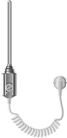 ECD Germany Termostato Regolatore Elettronico di Temperatura per Radiatori da Bagno 1/2 Cromato Acciaio Inox 900W Riscaldatore Elettrico Resistenza Elettrica Scaldasalviette Asta Riscaldante