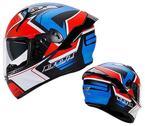Integralhelme Flip-Up Motorradhelm Rollerhelm Erwachsener Herren & Damen Jet Helm Sturzhelm Full-Face Motorcycle Helmet DOT Zertifizierung Modular-Helm Klapphelm,Blau,XL
