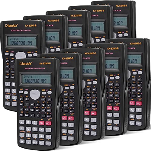Flutesan 10 Pieces 2 Line Engineering Scientific Calculator Bulk Function Math Calculator Large Display for Student Teacher Classroom High School College School, AAA Batteries Included