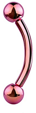 JEWEL BARREL Augenbrauen Banane Piercing Curved Barbell Ohrringe Helix Daith Chirurgenstahl Körperschmuck 16g (1,2 mm) 6mm / 8mm Stablänge mit Kugeln