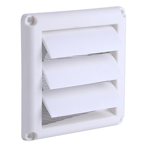 Couvercle de grille d'aération en plastique avec filet, 3 volets Couvercle d'aération à persiennes Grille de ventilation de conduit mural pour mur plafond salle de bain cuisine hotte(20 * 20 cm)