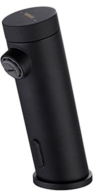 Infrarot Wasserhahn Bad Warmes und Kaltes Wasser Infrarot Sensor Armatur Waschtischarmatur Sensor Wasserhahn für Waschbecken Bad Waschbeckenarmatur,Schwarz