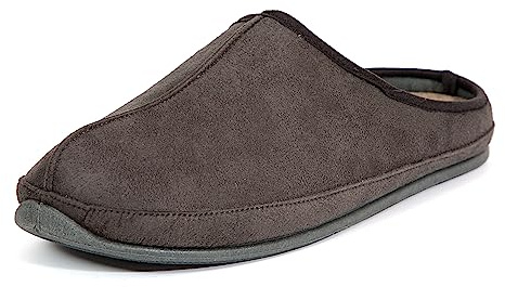 Deer Stags Mens Grizzly Slippers, Grey, 13 Wide
