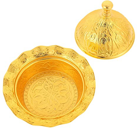Cabilock Plato de Refrigerio con Taza de Fruta Estilo Europeo Frutero con Tapa Azucarero Metálico para Servir Dulces Cocina