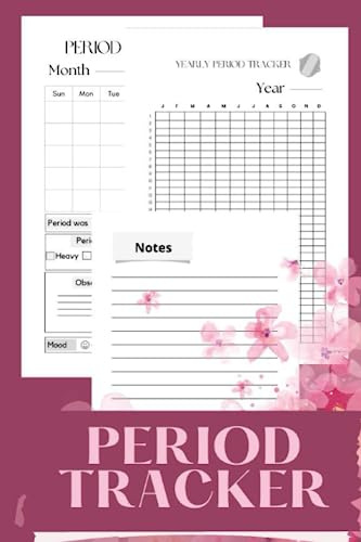 Period Tracker Logbook: Calendar of 48 months (4 Years) to record PMS, menstrual cycle, symptoms & mood levels with annual graph tracker