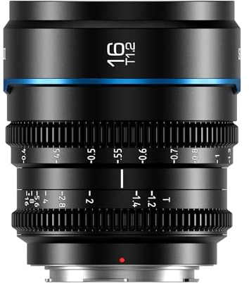 SIRUI Night Walker 16mm T1.2 S35 Objectif Cine MF, Focale Fixe Ultra Grand-Angle, Grande Ouverture, Compact et léger, vlogging, paysages, pour Monture X, X-T3, X-T5, X-T20, X-T30II, X-S10, X-S20, Noir