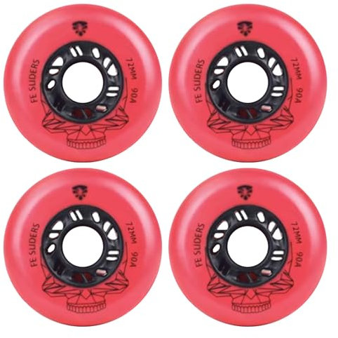 Skateboard-Räder, 4er-Pack, Inline-Rollschuh-Räder für den Außenbereich, 90A, für den Austausch von Inlineskates, Rollschuh-Räder für den Innenbereich, Rot, 76 mm