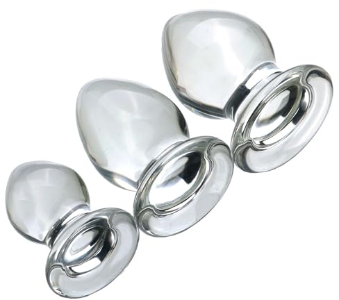 LZYLWC Klein Medium Groß Analplug Analplug Set Analplug mit Stoss Kegel Glas Kristall Butt Plug Analsexspielzeug für Frauen Männer Buttplug Anus Expander Vagina (s)