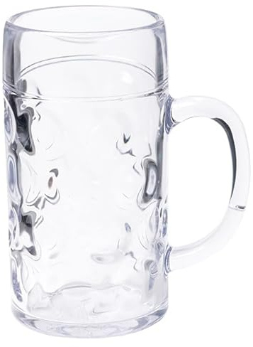 Monouso | 1 Jarra de Plástico Transparente Ø 77 mm 500 ml | Reutilizable y Durable | Ideal para Cerveza, Eventos y Catering Profesional | 1 unidad