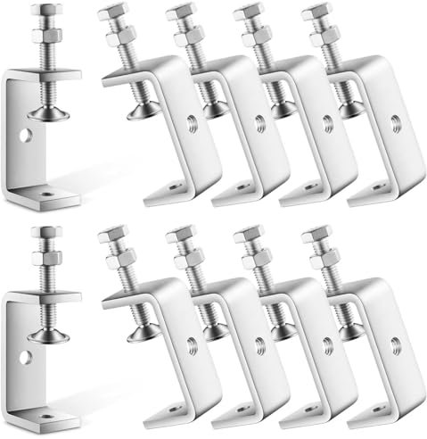 LDHHYH 6PCS 304 Stainless Steel C Clamps, Heavy Duty Tiger Clamps with 65MM Jaw Opening, M8/M10 Threaded Holes, 29-58MM Clamping Range for Woodworking, Welding and Construction