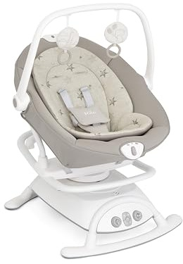Joie sansa 2in1 Babyschaukel & wippe, Geburt bis 6 Monate, 0–9kg, Cosmo Tan | Babyschaukel und Babywippe mit Multi-Motion-Schaukelfunktion, 3 Liegepositionen und abnehmbarer sitz als portable Wippe.