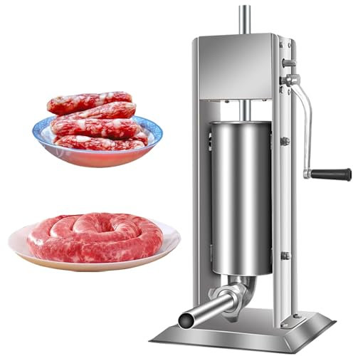 GTHTUHFD Insaccatrice Verticale per Salsicce, Insaccatrice Manuale per Salsicce con 4 Tubi di Riempimento, in Acciaio Inox, Macchina per Insaccatura Domestica, Macchina per I,2L