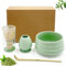 Druuzyl 4 piezas cuenco de cerámica matcha, cuenco matcha, batidor matcha, espátula y escobillero matcha para la ceremonia del té.