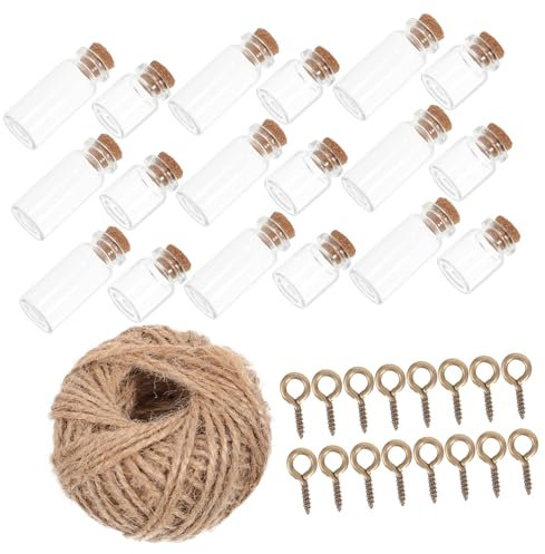 Cabilock 1 Juego De Frascos De Boticario Con Corcho Y Tapas Para Botellas De Agua Collares Tazas Frascos Plegables Bonitos Para Jugos Organizador De Jarabe De Café Y Café