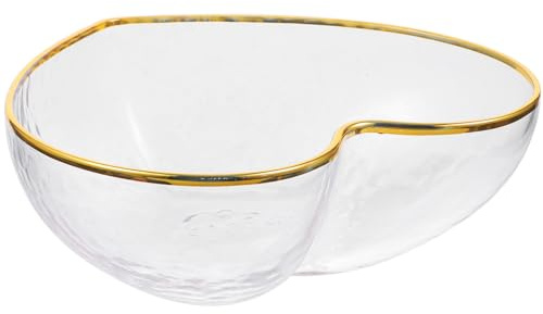DECOMELODY Herzförmige Glasschale Transparente Salatschale Aus Glas Für Obst Reis Nudeln Und Müsli Stapelbar Für Küche Tisch Innen- Und Außenbereich 14.70 X 13.50 X 5.50 cm