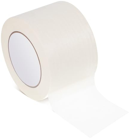 DEARMAMY Cinta de Enmascarar Ancha Blanca 8 CM X 50 M Cinta de Pintor para Acuarela y Modelismo Adhesiva de Papel Fácil de Cortar para Pintura y Protección de Superficies