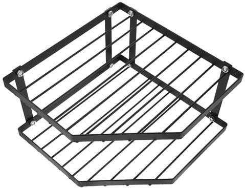 Ipetboom Organizer Angolare da Cucina Doppio Ripiano in Metallo Antiruggine Scaffale Salvaspazio per Pentole Padelle e Condimenti Multi-strato per Ottimizzare gli Angoli del Piano Lavoro