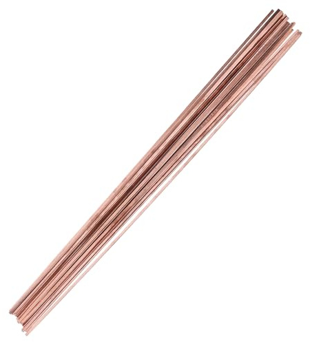 KOMBIUDA 20 Varillas de Soldadura de Cobre para Soldadura Fuerte Alambre Tubular Dorado 20 Piezas para Reparación de Metales y Latón Uso Industrial Electromecánico Instrumentación