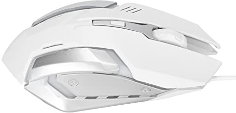 BONKZEBU Souris de Gamer Filaire, Réponse Efficace, Accessoires D'ordinateur Lumineux pour Le Bureau de Jeu (Blanc)