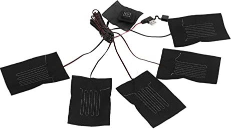 Tnfeeon Almohadilla Calefactora de Tela Eléctrica 5 en 1, Material de Fibra Compuesta, Chaleco Térmico de Temperatura Ajustable para Climas Fríos, Adecuado para Ropa y Cinturones Cálidos
