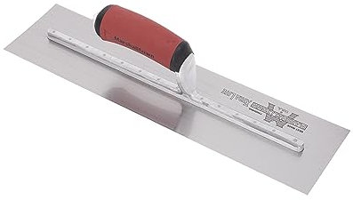 Frattazzo lisciante Marshalltown con manico curvo Durasoft, in acciaio al carbonio, molto adatto per pavimenti e calcestruzzo, dimensioni: 406x76 mm