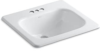 KOHLER K-2895-4-0 Tahoe Self-Rimming Bathroom Sink, White