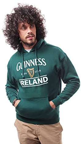 Guinness-Kapuzenpullover mit Guinness-Logo und Ireland-Aufdruck, waldgrün