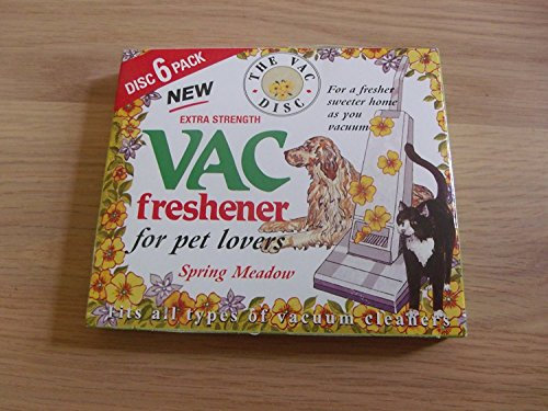 s p toiletries 6 Pack Extra Strength Vac Fresheners For Pet Lovers - Spring Meadow Scent - Disc Type - Area Deodorizer - Living Spaces, Car Interiors